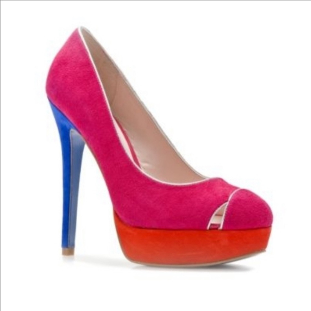 Audrey Brooke Nicolette Suede Platform Heels